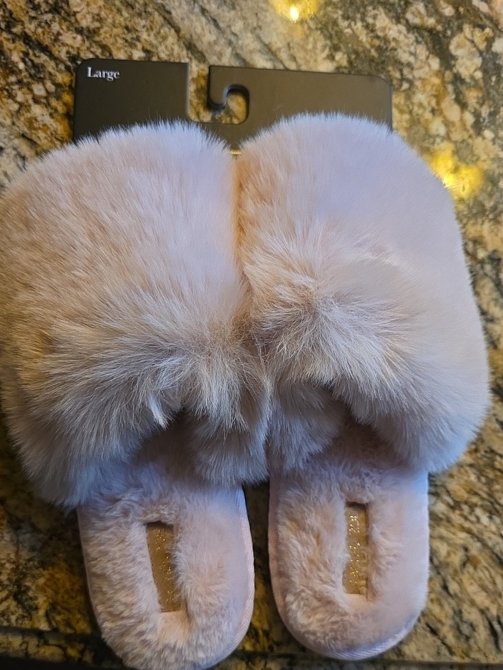 Rachel Zoe Plush Faux-Fur Slide Slippers - Pink, Large 8-9
